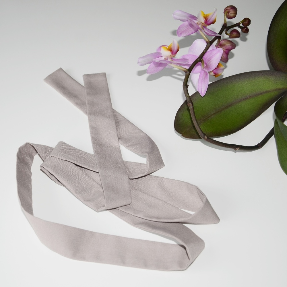Sela Solid Gray Thin Head Scarf